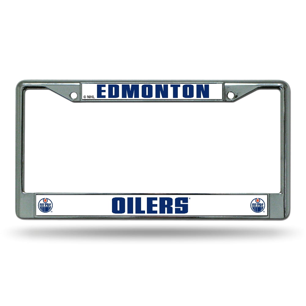 Edmonton Oilers Logo NHL Chrome Metal License Plate Frame