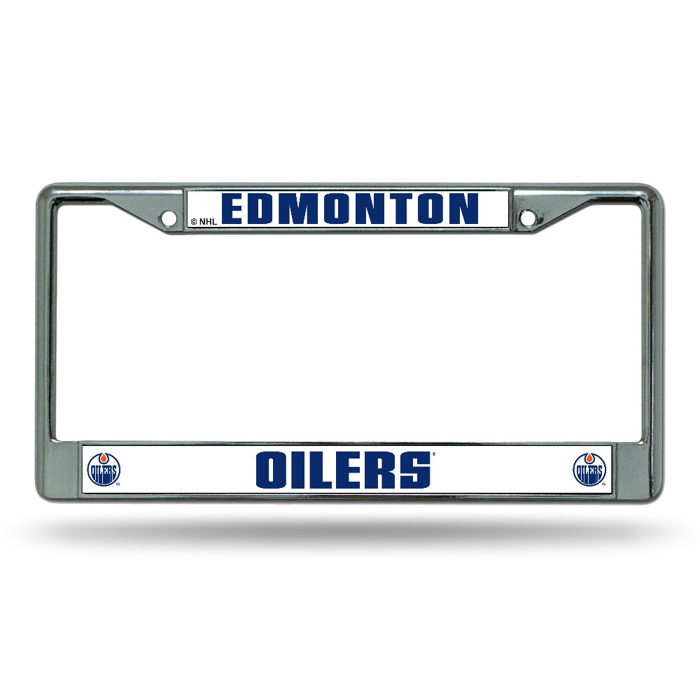 Edmonton Oilers Logo NHL Chrome Metal License Plate Frame