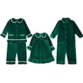 thumbnail image 2 of Conjunto de pijamas de Navidad para niños, pijamas clásicos de terciopelo verde con botones, pijamas de Navidad para niños y niñas, 2022, 2 of 4