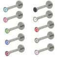 thumbnail image 1 of Labret stud Monroe Jewelry Internal Threading with Gem 16g 5/16 Or 1/4 length, 1 of 2