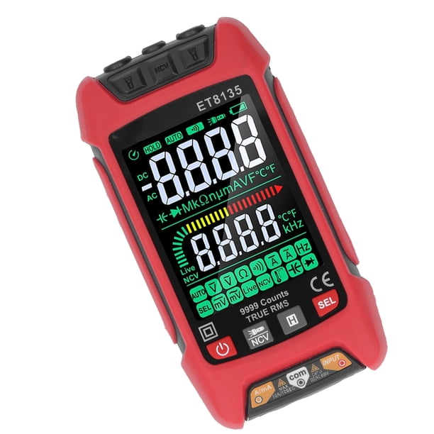 Multímetro Digital, Medidor De Voltaje De Corriente CA CC Función De Retención De Datos De Temperatura En Tiempo Real 9999 Recuentos Para Uso Industrial Doméstico