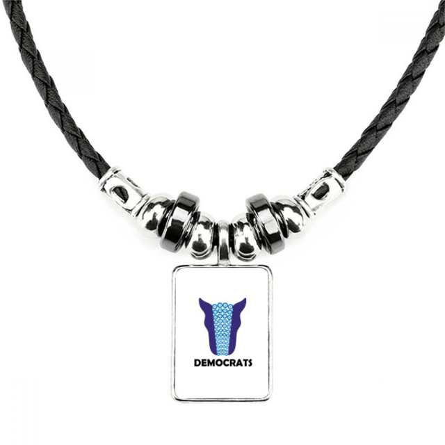 la democracia azul del presidente de los estados unidos collar a mano colgante de cuerda de cuero Unbranded M