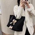 thumbnail image 5 of Cadorn Canvas Tote Shoulder Bag Large Capacity Bag for Women with Inner Pocket Black for Daily Commute, Shopping, Travel and Grocery, 5 of 7