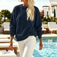 thumbnail image 4 of Womens Sweatshirt with Pockets Lightweight Long Sleeve Round Neck Sweatshirt Keep Warm Tops, 4 of 7