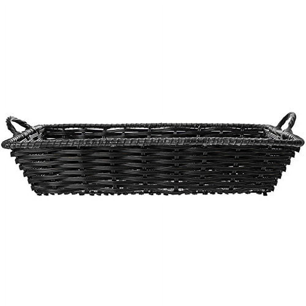 HUBERT® Black Storage Basket with Handles - 20"L x 13 1/2"W x 4"H