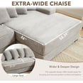 thumbnail image 4 of 111'' Modern Sectional Sofa, L-Shaped Corduroy Couch with Right Chaise Daybed, Extra-Wide Oversized Lounge, 8 Pillows, Corner Sofa Set for Living Room, Apartment, Office, Hotel, Bedroom, Grey, 4 of 9