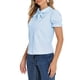 thumbnail image 4 of INSPIRAR CHIC Blusa de Mujer Vintage con Cuello Peter Pan y Corbata, Casual, Linda, Camisa de Algodón con Botones, XL Azul Claro, 4 of 6