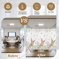 thumbnail image 5 of Easter Window Privacy Film, Spring Rabbit Colorful Eggs Budding Florals Leaf Static Cling UV Sun Blocking Heat Control Window Tint Day and Night, Non-Adhesive One Way Privacy Cover 17.7''x78.7'', 5 of 7