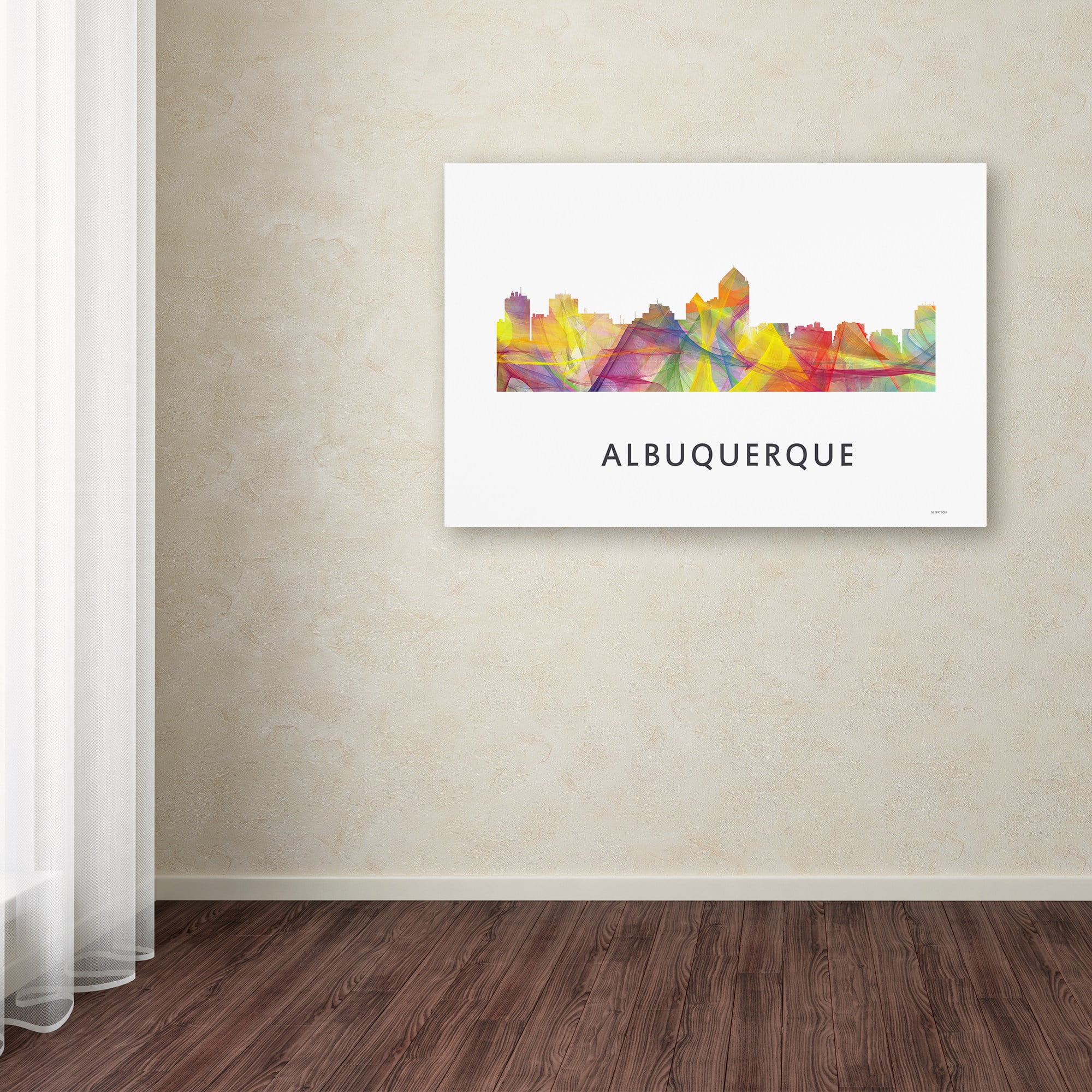 Trademark Fine Art 'Albuquerque New Mexico Skyline WB-1' Canvas Art by Marlene Watson