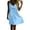 001 Blue, variant on Women's Spaghetti Strap V-Neck Dress, Eyelet Waist Cutout Casual Sundress, Loose Flowy Mini & Maxi Styles, Summer Beach Dress