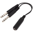 thumbnail image 1 of Cable adaptador de audio funda de goma flexible de 635 mm Cable hembra a 2 macho Fácil de usar Mejora de la transmisión de señal para altavoces para multimedia Fugacal Otros, 1 of 8
