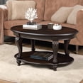 thumbnail image 2 of Hassch 2-Tier Coffee Table with Storage Shelf, 42" Center Table for Living Room, Espresso, 2 of 8