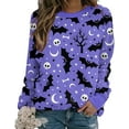 thumbnail image 1 of Chandails en Molleton d'Halloween pour Femmes Citrouille Col Rond Décontracté Manches Longues Ample Chandail de Vacances, 1 of 3