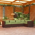 thumbnail image 1 of vidaXL 5 Piece Garden Lounge Set with Cushions Poly Rattan Brown, 1 of 4