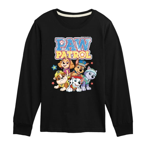 Paw Patrol - Sketch Character Group - Toddler & Youth Long Sleeve Graphic T-Shirt
