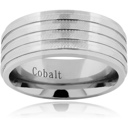 Daxx Men's Cobalt Multi-Grooved Fashion Ring