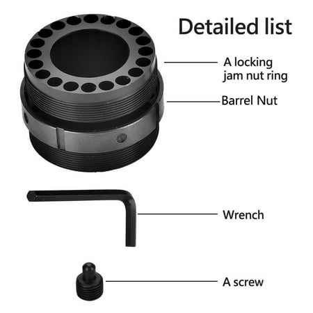 Ymiko Standard Barrel Nut with Steel Jam Nut Ring for Free Float Quad Rail,Jam Nut Ring,Jam Nut Ring,Barrel Nut for Free