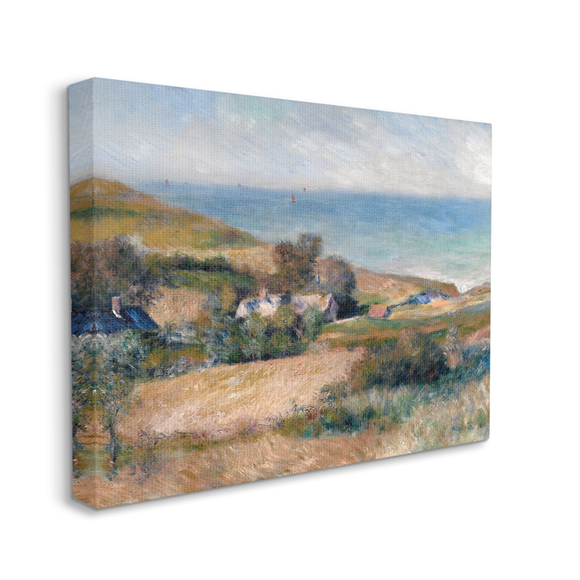 Stupell Industries Nautical Countryside Cottage Landscape Painting Gallery Wrapped Canvas Art Print Wall Art, 40 x 30