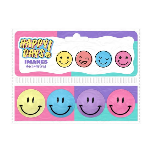 Imanes Decorativos Prichos Happy Days! de Plástico Multicolor 5 Piezas