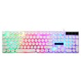 thumbnail image 1 of Teclado para juegos con retroiluminación por cable, teclado para computadora portátil con tapa redonda para oficina en casa, color blanco Inevent EL001654-01, 1 of 7