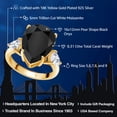 thumbnail image 2 of Gem Stone King 18K Yellow Gold Plated Silver Pear Shape Black Onyx and White Moissanite 3-Stone Ring for Women (8.31 Cttw, Gemstone Birthstone, Size 6), 2 of 6