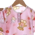 thumbnail image 3 of Xudanell Girls Pajamas Summer Short Sets Mermaid Sleepwear Cotton Toddler Pjs Clothes (4-5 Years,Pink), 3 of 4