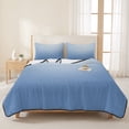 thumbnail image 3 of Full Quilt Set 78''x90'', Blue Ombre Lightweight Summer Bedspread Coverlet Set with 2 Pillow Shams, Modern Minimalist Gradient Aesthetic Breathable All Season Quilt Bedding for Bedroom/Guest Room, 3 of 9