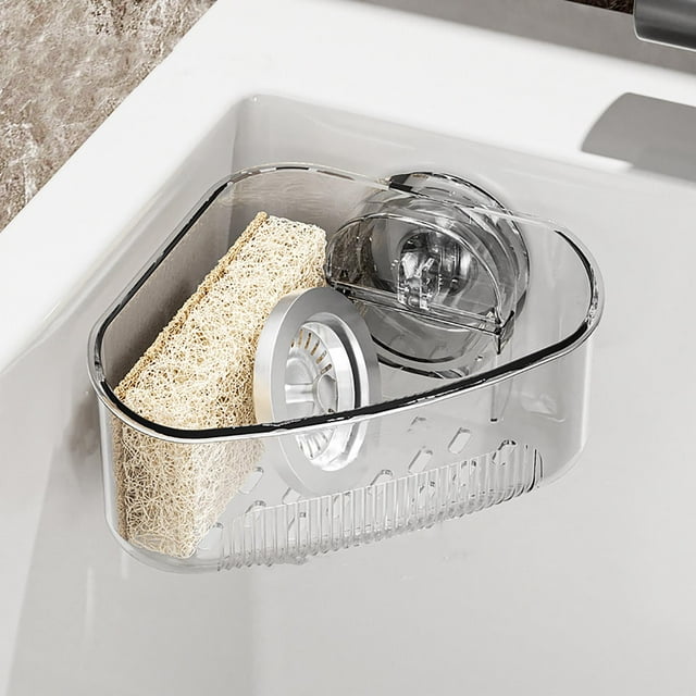 Sink Corner Rack Suction Cup, Bathroom Organizer Rack, Kitchen Storage Shelf, Corner Organizer Rack
