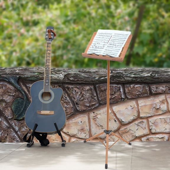 1 PCS Brown Music Stand, Professional Music Stand, Portable Music Stand, Adjustable Height: 70-180cm/27.56-70.87in