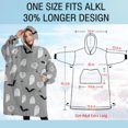 thumbnail image 4 of Oversized Wearable Blanket Hoodie,Halloween Ghost Pattern Sherpa Blanket Hoodie with Super Pockets,Super Warm Fuzzy Pullover for Women & Men, 4 of 6