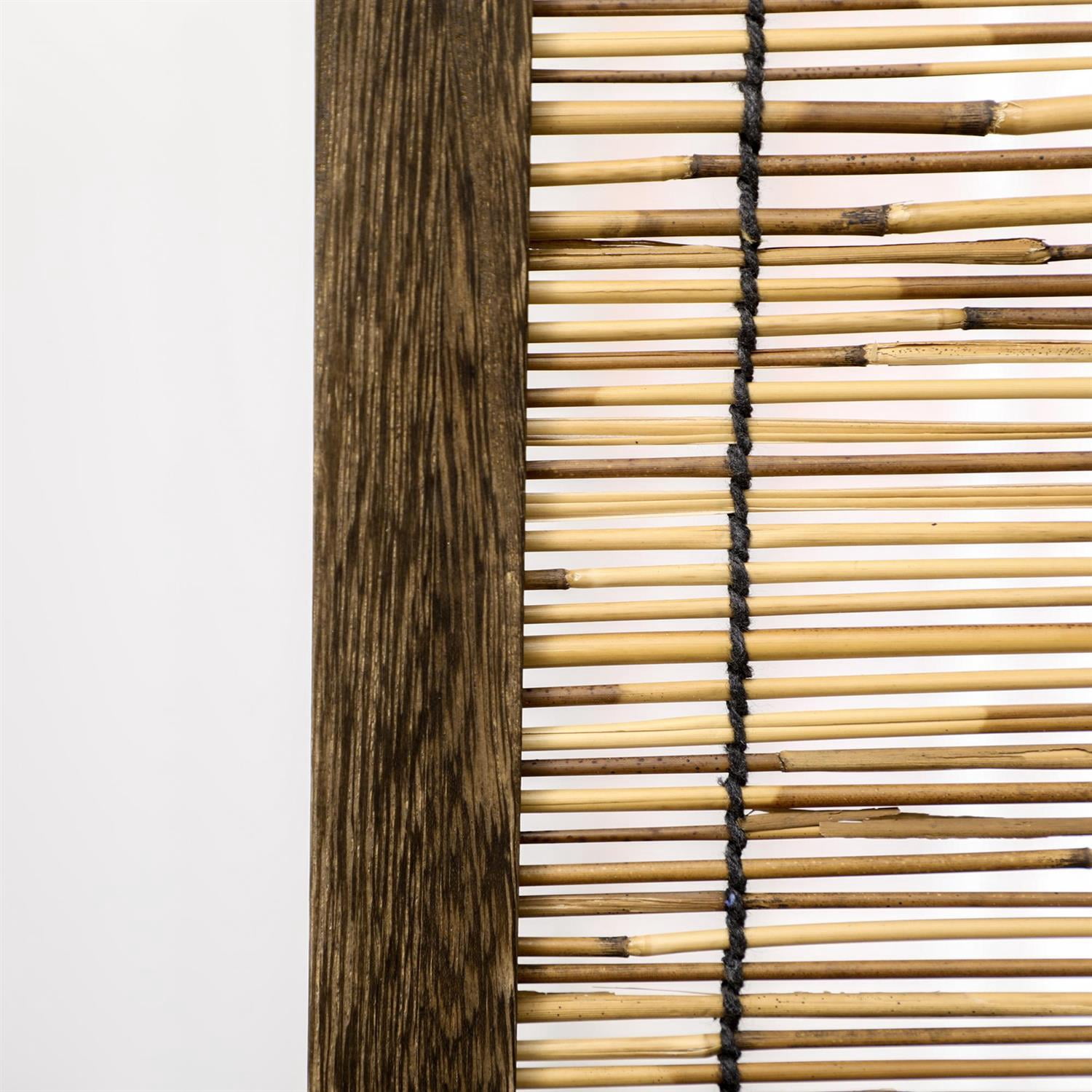 Demi Bonn Hand Woven Room Divider, 4 Panel Folding Privacy Screen, 67" Indoor Reed Partition Wall for Bedroom or Office, Brown