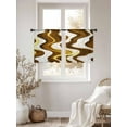 thumbnail image 3 of Abstract Sheer Curtains 45 Inches Long 2 Panels Wavy Lines Yellow and White Gradient Texture Modern Light Filtering Semi Sheer Window Curtains Drapes for Bedroom Living Room 52"x45", 3 of 7