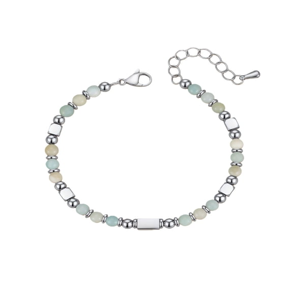 Tiny Gemstone Beaded Bracelets for Women, Boho Silver & Gold Bracelets Set - Trendy Jewelry Gifts for Girls, Mom, Friends, Christmas Stocking Stuffers with Card