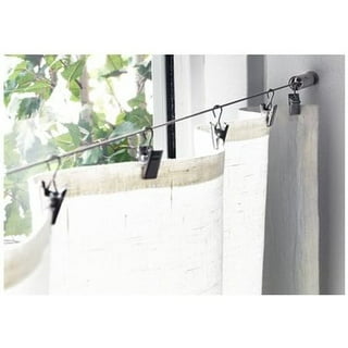 10Ft Curtain Wire with 4 Hooks Diy Curtain Rod Picture Hanging Wire Wire  Hanging Cord