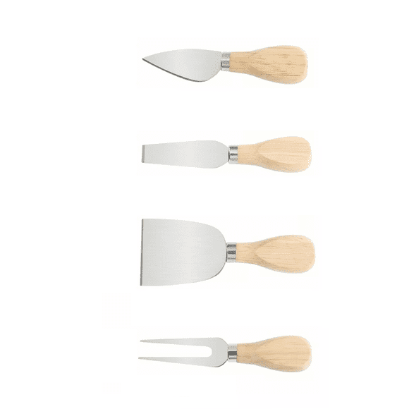 Juego De Cuchillos Para Queso De Acero Inoxidable, 4 Piezas marron claro