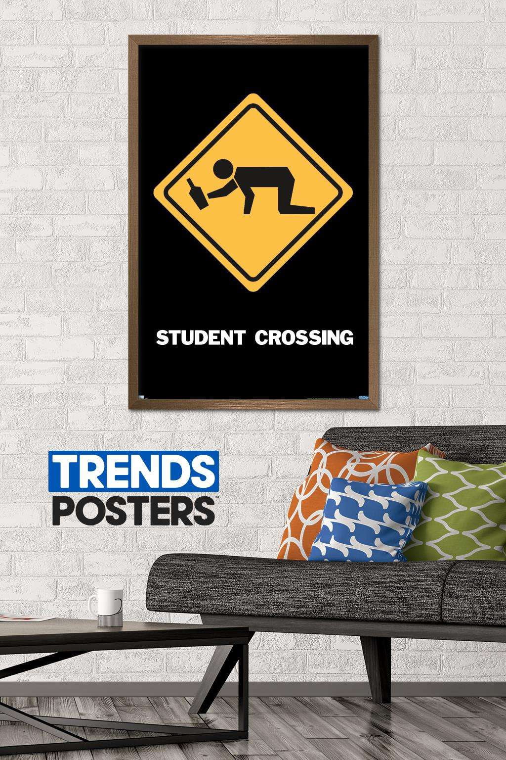 Student Crossing Wall Poster, 22.375" x 34", Framed
