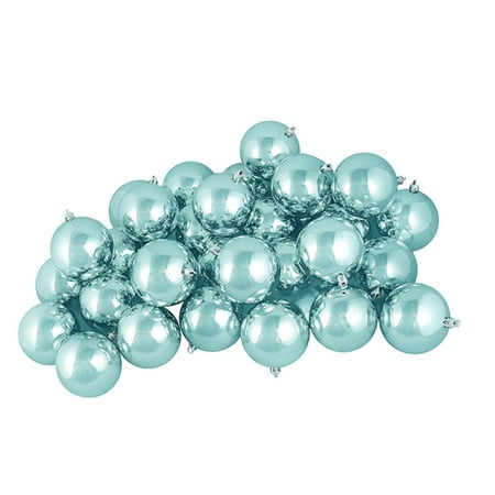Ice Blue Christmas Ornaments 60ct Shiny Mermaid Blue Shatterproof Christmas Ball Ornaments 2.5