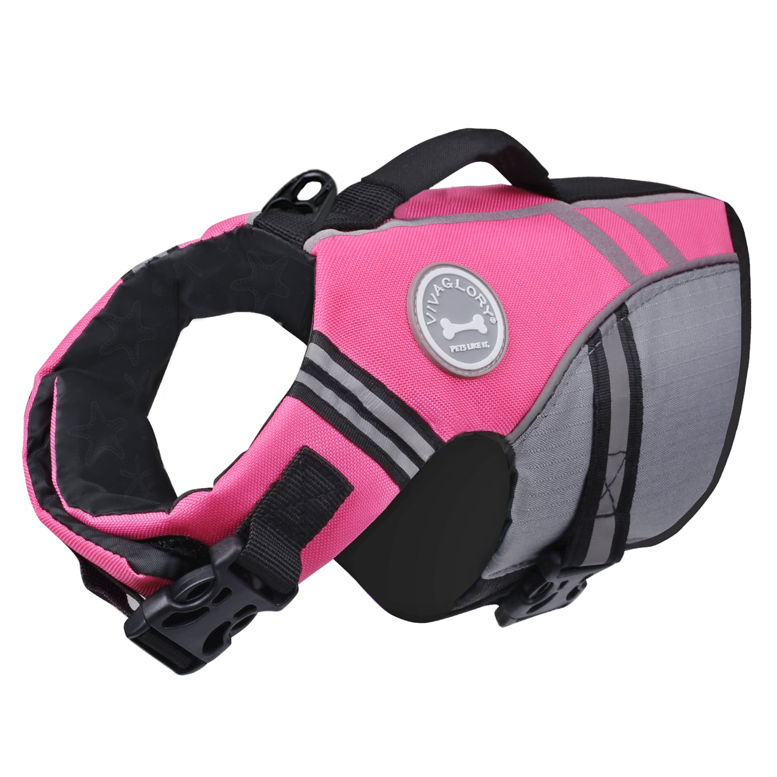 VIVAGLORY Dog Life Jacket Vest for Swimming, Sports Style, Pink, XSmall