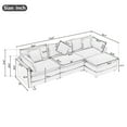 thumbnail image 5 of Williamspace 111.4" Convertible Sectional Sofa Couch, Modern L-Shaped Upholstered Sofa with Reversible Chaise and 5 Pillows, Luxury Comfy Deep Seat Couch with Ottoman for Living Room Apartment, Blue, 5 of 7