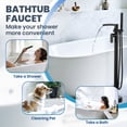 thumbnail image 3 of Wowow Single Handle Freestanding Tub Faucet with Hand Shower in Matte Black, 3 of 7