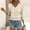 Beige, variant on Pxiakgy Eyelet Tops for Women Summer V Neck 3/4 Length Sleeve Shirts Fashion Smocked Waist Crop Tops Casual Plain T Shirts 2025 Eyelet V Neck T Shirts Fashion Crop Tops Casual Top Beige L