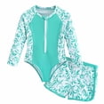 thumbnail image 7 of Lullu Girls UPF50+ Long Sleeve Rash Guard One-Piece Swimsuit with Boyshorts, Sizes 4-8, 7 of 7