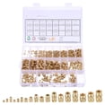 thumbnail image 1 of Uxcell 1000pcs M2 M2.5 M3 M4 M5 M6 Metric Threaded Inserts Brass Heat Set Insert Knurled Nuts Assortment Kit, 3D Printing Brass Nuts Female Threaded Inserts Nuts with Heat Set Insert Tips, 1 of 6