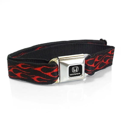 - Honda Logo Seatbelt Buckle Red Flames Belt
