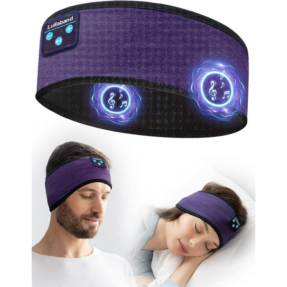 SDES-Sleep Headphones Bluetooth Headband-Sleeping Mask Wireless Earphones with HD Stereo Speaker Cool Tech Gadgets Gifts for Travel Workout Running Sports Meditation (Dark Purple)