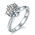 thumbnail image 2 of Round Cut Moissanite Engagement Ring, Knife Edge Band Ring In 925 Sterling Silver 3 Carat Ring, 2 of 3