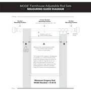 MODE Farmhouse Collection Adjustable Curtain Rod Set with Porch Doorknob Finials, Fits 24” to 60” Windows