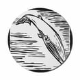 thumbnail image 1 of Whale Mouse Pad for Computers, Vintage Style Hand Drawn Illustration of a Sea Mammal in Monochrome Framework, Round Non-Slip Thick Rubber Modern Mousepad, 8" Round, Black and White, by Ambesonne, 1 of 2