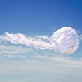 thumbnail image 3 of In the Breeze 5260 — 50-inch White Iridescent Jellyfish 3D Windsock — Simmering Windsock with Inflatable Head and Free-Flowing Tentacles, 3 of 8