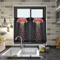 thumbnail image 4 of Yayeee Kitchen Curtains Tier Pair Light Filtering 27"x24" Rod Pocket Short Cafe Window Panel, UFO with Hearts Pattern, 4 of 7